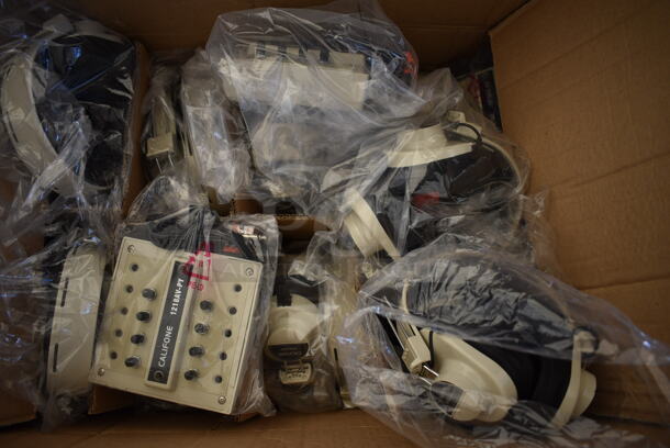 ALL ONE MONEY! Lot of 2 Boxes of Califone Headphones and Califone 1218AV-PY Jackboxes. - Image 4 of 7