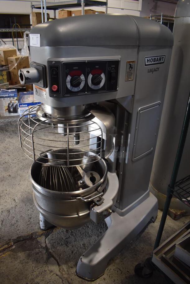Hobart Legacy HL600 Metal Commercial Floor Style 60 Quart Planetary Dough Mixer w/ Stainless Steel Mixing Bowl, Bowl Guard, Balloon Whisk, Paddle and Dough Hook Attachments. 380-460 Volts, 3 Phase. 29x40x62 - Image 10 of 10