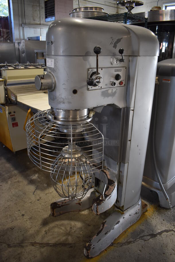 Hobart V1401 Metal Commercial Floor Style 140 Quart Planetary Dough Mixer w/ Partial Bowl Guard and Balloon Whisk Attachment. 220 Volts, 3 Phase. 30x47x71 - Image 1 of 10