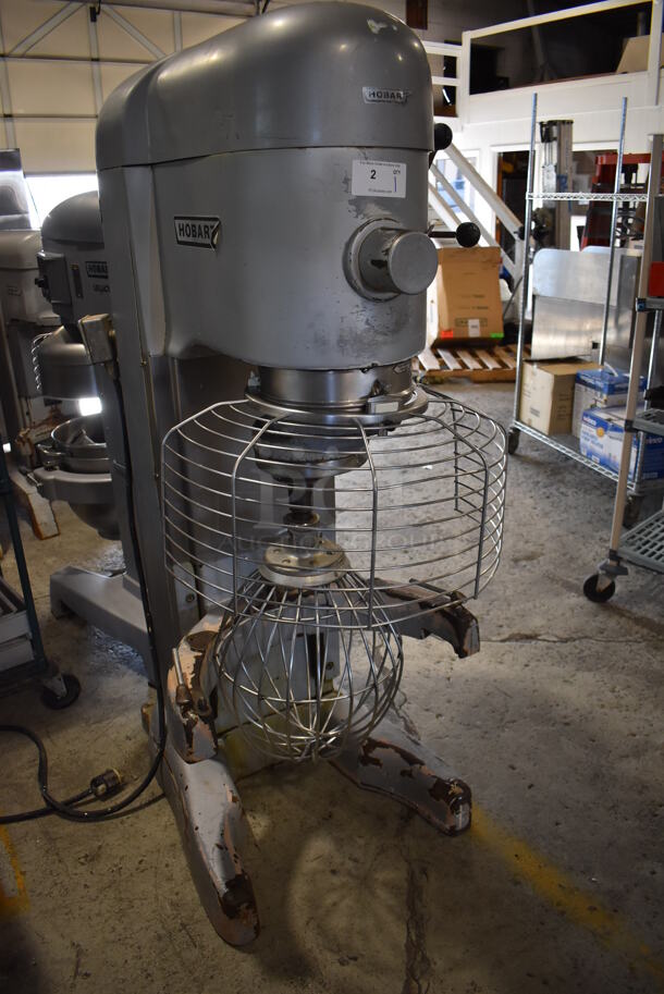 Hobart V1401 Metal Commercial Floor Style 140 Quart Planetary Dough Mixer w/ Partial Bowl Guard and Balloon Whisk Attachment. 220 Volts, 3 Phase. 30x47x71 - Image 4 of 10