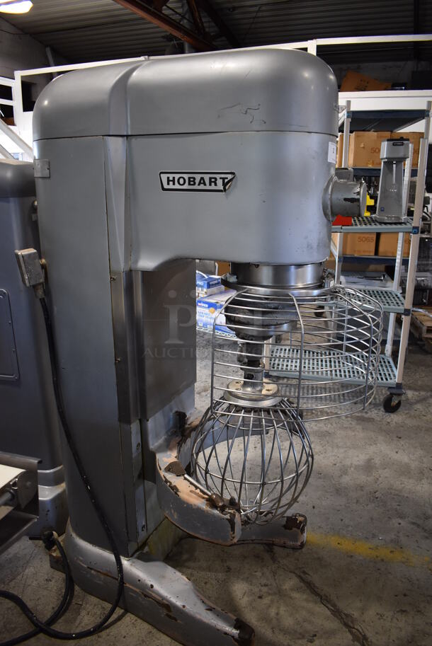 Hobart V1401 Metal Commercial Floor Style 140 Quart Planetary Dough Mixer w/ Partial Bowl Guard and Balloon Whisk Attachment. 220 Volts, 3 Phase. 30x47x71 - Image 10 of 10