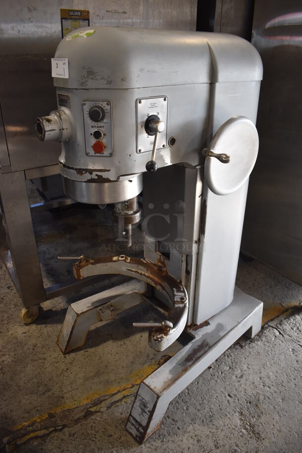 Hobart H-600 T Metal Commercial Floor Style 60 Quart Planetary Dough Mixer. 200 Volts, 3 Phase. 28x36x56