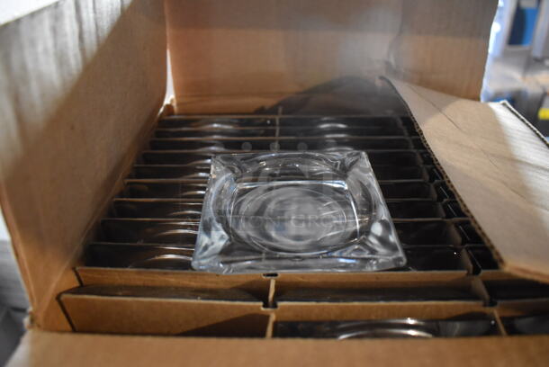 Box of 72 BRAND NEW! Libbey 5153 Glass Ashtrays. 4x4x0.75