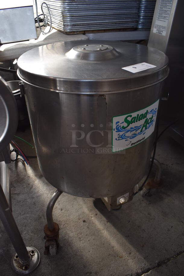 Delfield Stainless Steel Commercial Floor Style Electric Powered Lettuce Spinner Salad Spinner on Commercial Casters. 115 Volts, 1 Phase. 28x25x29. Tested and Working! - Image 2 of 9