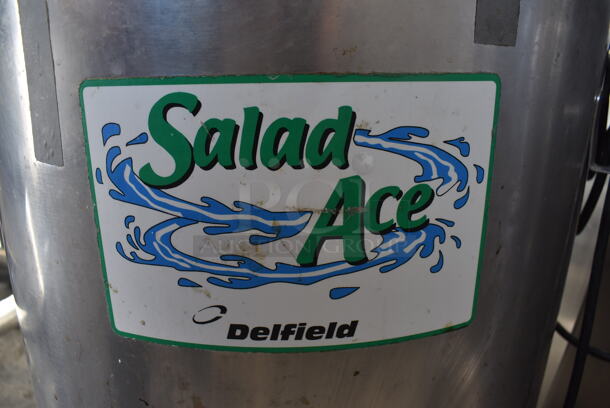 Delfield Stainless Steel Commercial Floor Style Electric Powered Lettuce Spinner Salad Spinner on Commercial Casters. 115 Volts, 1 Phase. 28x25x29. Tested and Working! - Image 7 of 9