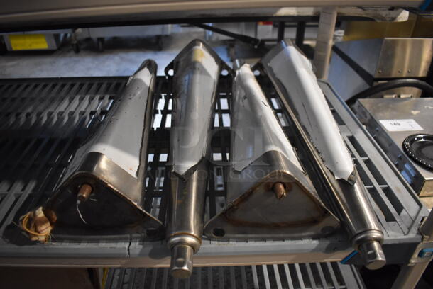 ALL ONE MONEY! Lot of 4 Metal Convection Oven Legs. 7.5x4.5x26.5