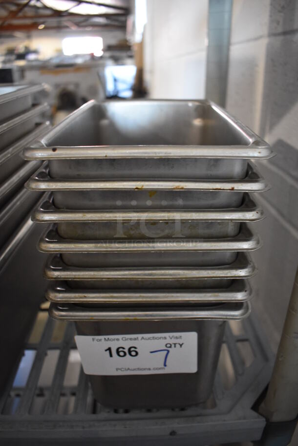7 Stainless Steel 1/4 Size Drop In Bins. 1/4x6. 7 Times Your Bid!