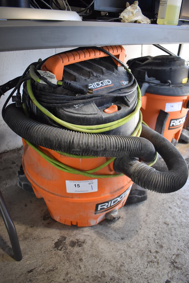 Rigid Orange and Black Poly Wet Dry Vacuum Cleaner. 21x23x26.5. Tested and Working! - Image 3 of 5