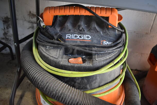 Rigid Orange and Black Poly Wet Dry Vacuum Cleaner. 21x23x26.5. Tested and Working! - Image 4 of 5