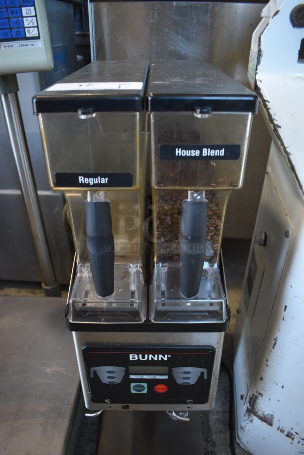 2011 Bunn MHG Stainless Steel Commercial Countertop 2 Hopper Coffee Bean Grinder. 120 Volts, 1 Phase. 9x16x29. Tested and Powers On - Image 4 of 5