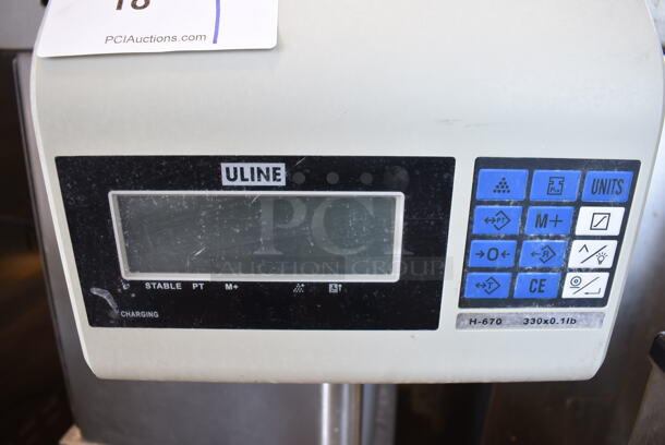 Uline H-670 Metal Commercial Floor Style Food Portioning Scale. 15x25x37. Cannot Test Due To Missing Power Cord - Image 4 of 5