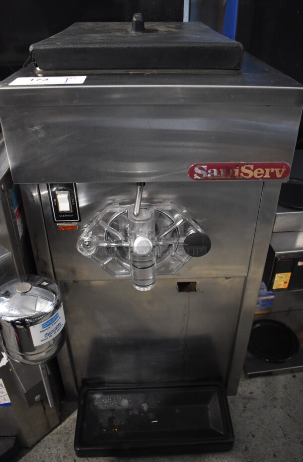	SaniServ Model A4041N Stainless Steel Commercial Countertop Air Cooled Single Flavor Soft Serve Ice Cream Machine. 208-230 Volts, 1 Phase. 17x30x32
