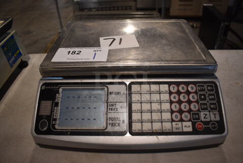 San Jamar Escali Metal Commercial Countertop 30 Pound Capacity Battery Powered Food Portioning Scale. 13x13x4.5