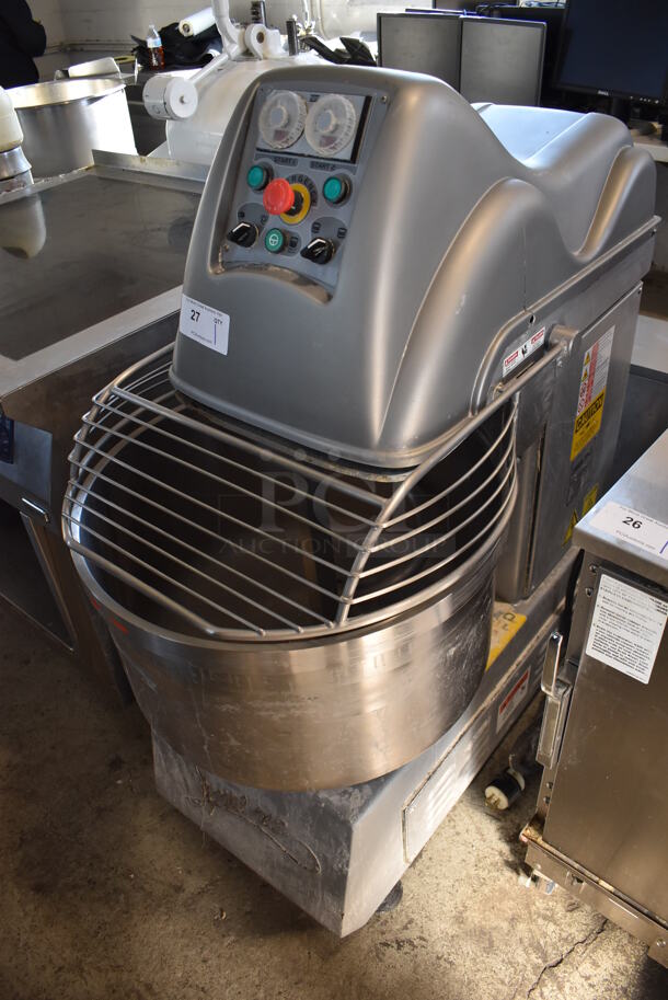 Effedue Supreme Metal Commercial Floor Style Spiral Mixer w/ Stainless Steel Mixing Bowl, Bowl Guard and Dough Hook. 208 Volts, 3 Phase. 24x42x51 - Image 1 of 9