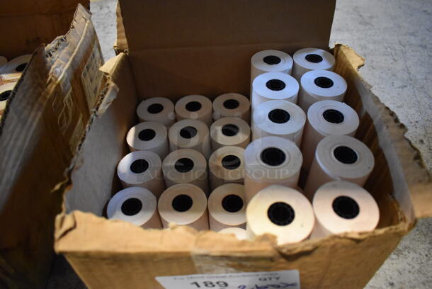 ALL ONE MONEY! Lot of 2 Boxes of Receipt Printer Rolls. 1.75x1.75x2.25
