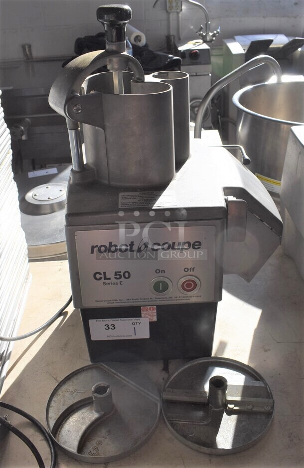 Robot Coupe CL 50 Series E Metal Commercial Countertop Food Processor w/ 3 Various Blades. 120 Volts, 1 Phase. 14x12x23. Tested and Working! - Image 1 of 7