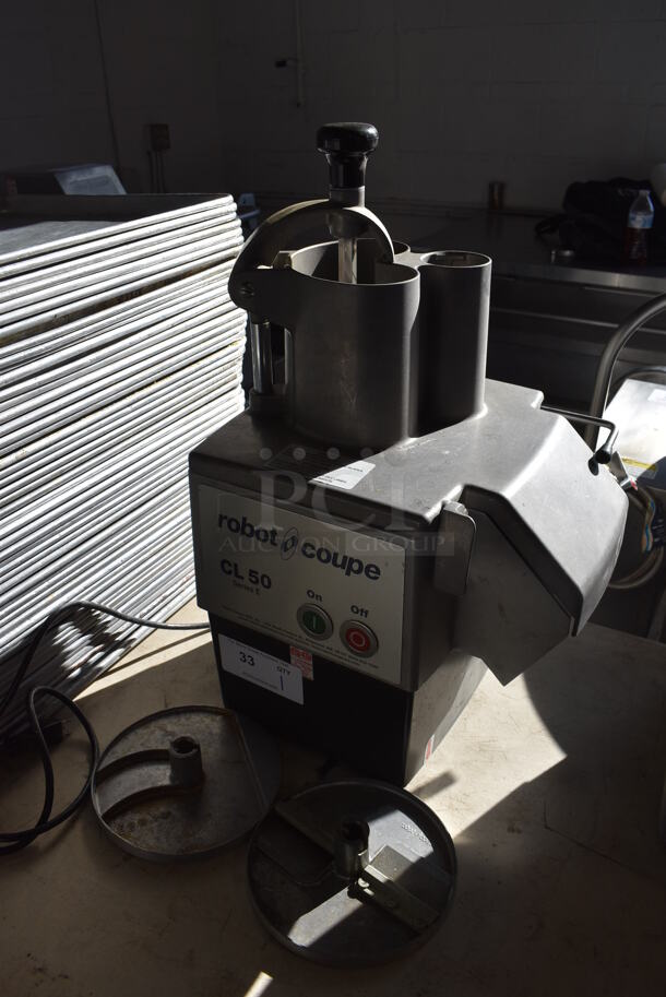Robot Coupe CL 50 Series E Metal Commercial Countertop Food Processor w/ 3 Various Blades. 120 Volts, 1 Phase. 14x12x23. Tested and Working! - Image 2 of 7