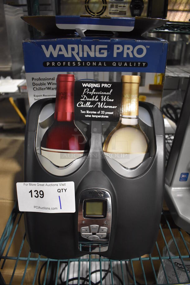 BRAND NEW IN BOX! Waring Pro PC200 Metal Commercial Countertop Double Wine Chiller. 10.5x9x10. 
