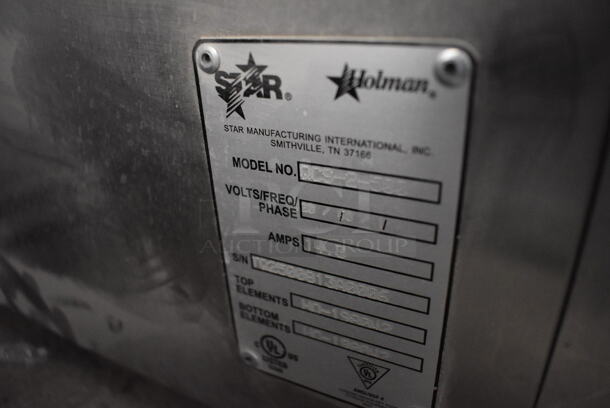 Star Holman QCS-2-500 Stainless Steel Commercial Countertop Conveyor Oven. 120 Volts, 1 Phase. 14.5x23x16. Tested and Working! - Image 5 of 5