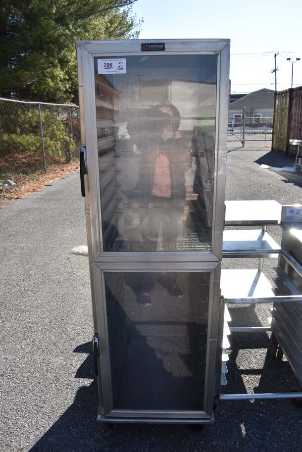 Lockwood Metal Commercial Enclosed Pan Transport Rack on Commercial Casters. 22x29x72