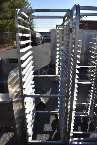 Metal Commercial Pan Transport Rack on Commercial Casters. 21x26x69
