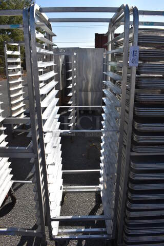 Metal Commercial Pan Transport Rack on Commercial Casters. 20.5x26x70