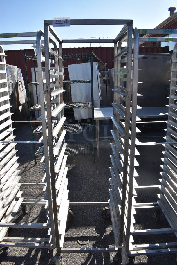 Metal Commercial Pan Transport Rack on Commercial Casters. 20.5x26x72