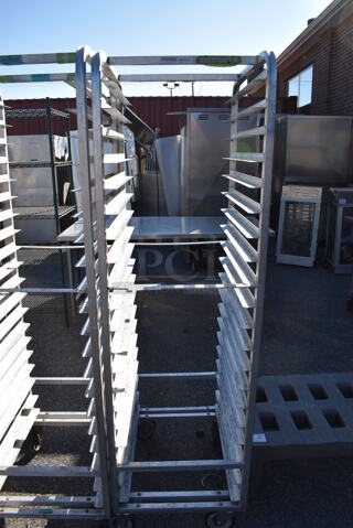 Metal Commercial Pan Transport Rack on Commercial Casters. 20.5x26x70