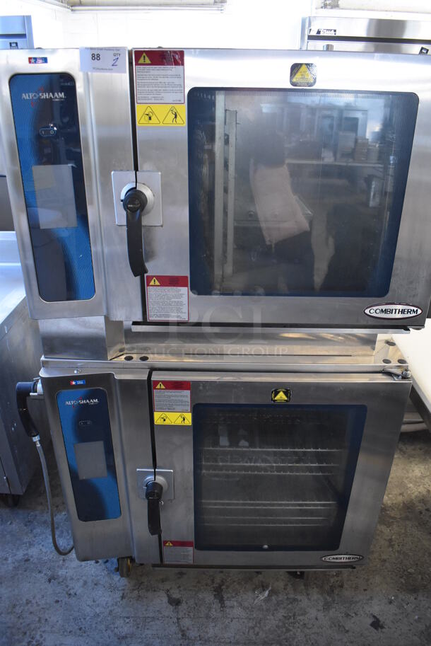 2 2013 Alto Shaam Stainless Steel Commercial Electric Powered Combitherm Convection Ovens; Models 10.18 ES and 7.14 ES. 440-480 Volts, 3 Phase. 46x43x72. 2 Times Your Bid!