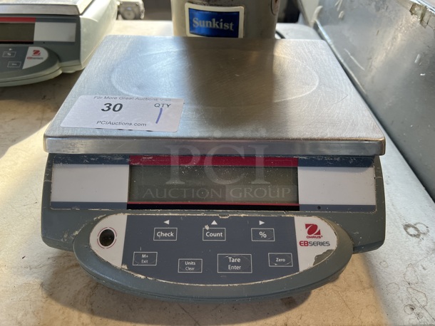 Ohaus EB Series Metal Countertop Food Portioning Scale. 12x13x5. Cannot Test Due To Missing Power Cord