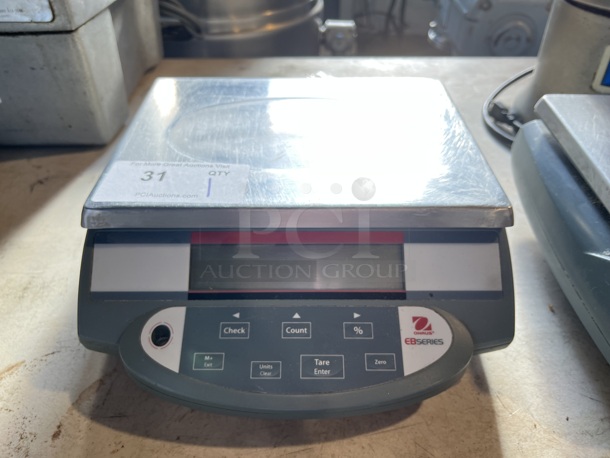 Ohaus EB Series Metal Countertop Food Portioning Scale. 12x13x5. Cannot Test Due To Missing Power Cord