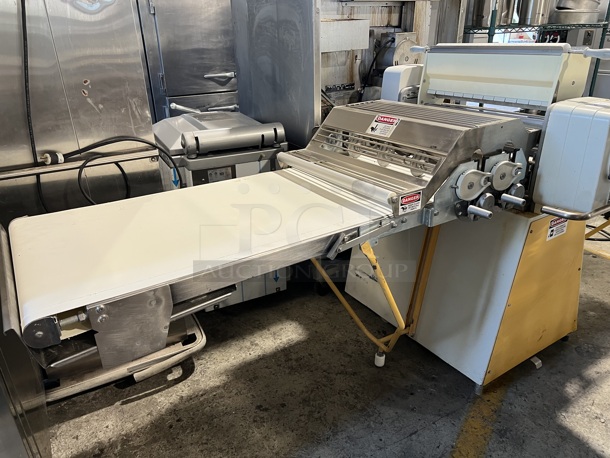 Rondo Seewer SSO 68 C Metal Commercial Floor Style Reversible Dough Sheeter w/ Cutting Station and 2 Cutters on Commercial Casters. 220 Volts, 1 Phase. 128x47x54 - Image 2 of 11