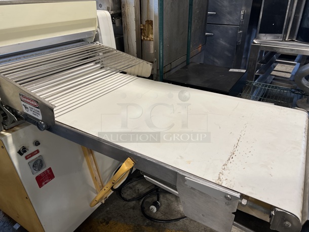 Rondo Seewer SSO 68 C Metal Commercial Floor Style Reversible Dough Sheeter w/ Cutting Station and 2 Cutters on Commercial Casters. 220 Volts, 1 Phase. 128x47x54 - Image 5 of 11