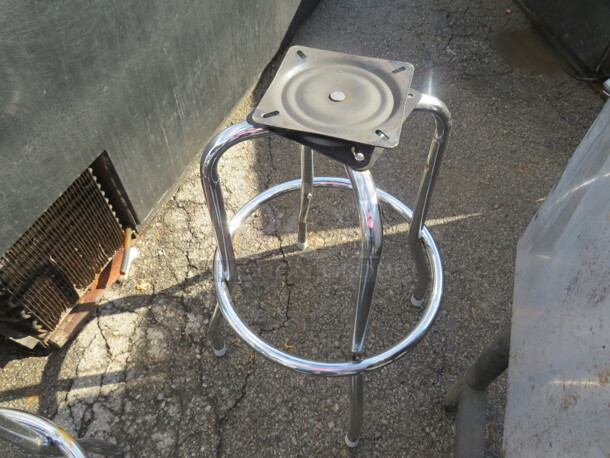 One 2 Ring Chrome Barstool With NO SEAT.  - Image 1 of 1