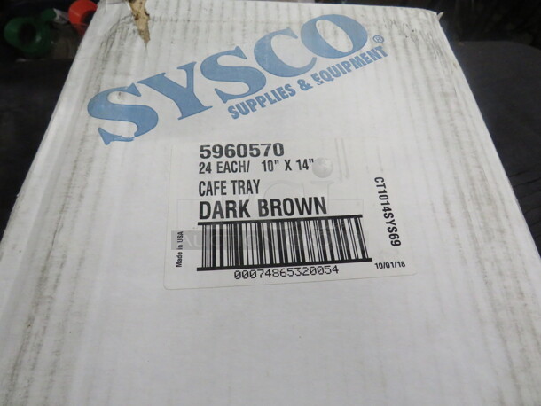 One Lot Of 24 NEW Sysco Dark Brown 10X14 Food Trays.  - Image 2 of 2