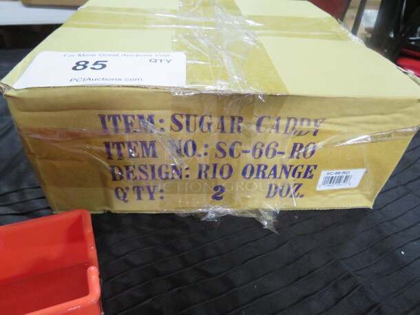 One Case Of 24 NEW GET Orange Poly Sugar Pack Holders. #SC-66-RO. - Image 2 of 2