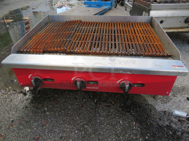 One Avantco 36 Inch Natural Gas Charbroiler. Model# ATRC-36. 