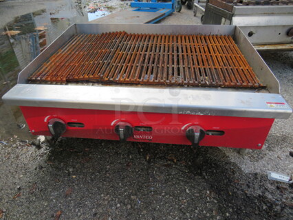 One Avantco 36 Inch Natural Gas Charbroiler. Model# ATRC-36. 