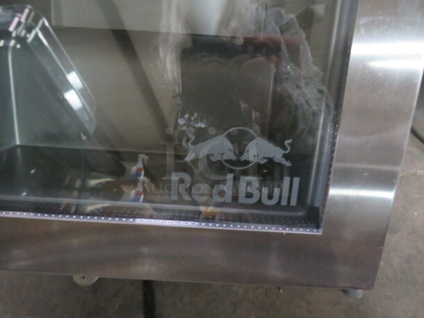 One Stainless Steel Red Bull Glass Door Counter top Cooler With 1 Rack. Model# MED. 110-120 Volt. 16X17.5X23 - Image 3 of 3