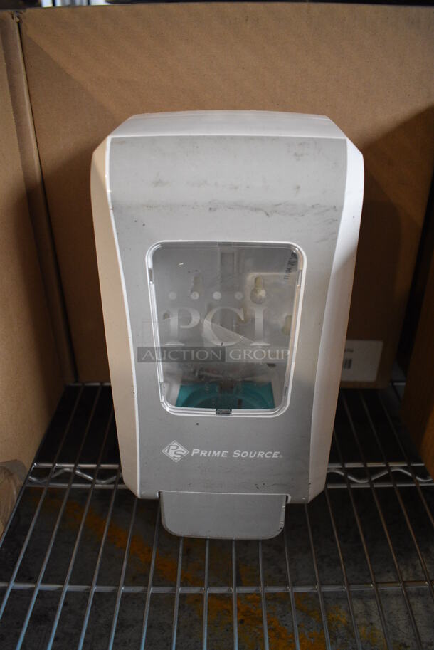 6 BRAND NEW IN BOX! Prime Source Gray and White Poly Wall Mount Foam Dispensers. 6x4.5x12. 6 Times Your Bid!
