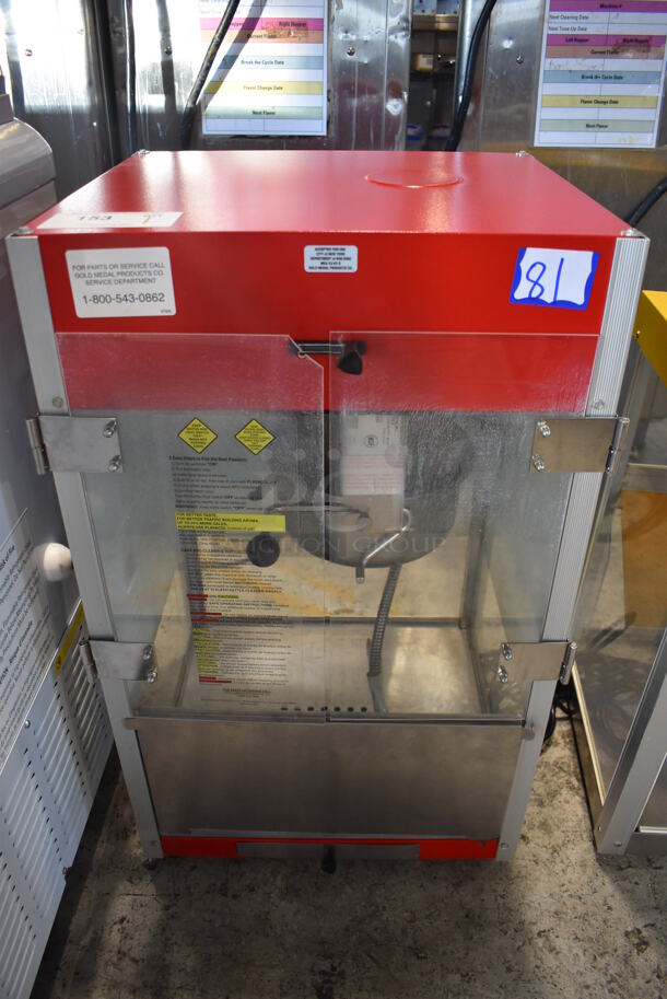 Gold Medal 2066 Metal Commercial Countertop Popcorn Machine and Merchandiser. 18.5x16.5x31. Tested and Working!