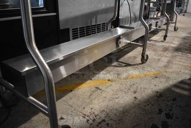 ALL ONE MONEY! Lot of RSR16 16' Food Service Conveyor Belt w/ Electrical Raceway on Commercial Casters and Extra Curve Piece. 120/208 Volts, 3 Phase. 192x23x38, 12x55x3 - Image 4 of 10