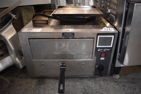 2017 Quik N Crispy GF II Stainless Steel Commercial Countertop Electric Powered Greaseless Fryer. 208-240 Volts, 1 Phase. 20x20x12