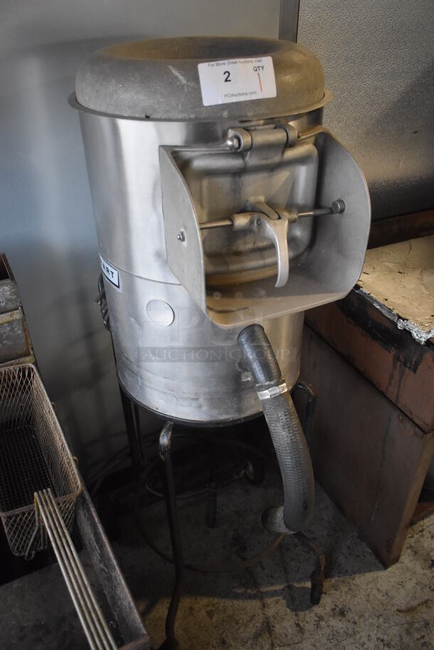 Hobart 6115 Metal Commercial Countertop Potato Peeler on Metal Stand w/ Commercial Casters. 115 Volts, 1 Phase. 16x26x58. Tested and Working! - Image 2 of 10