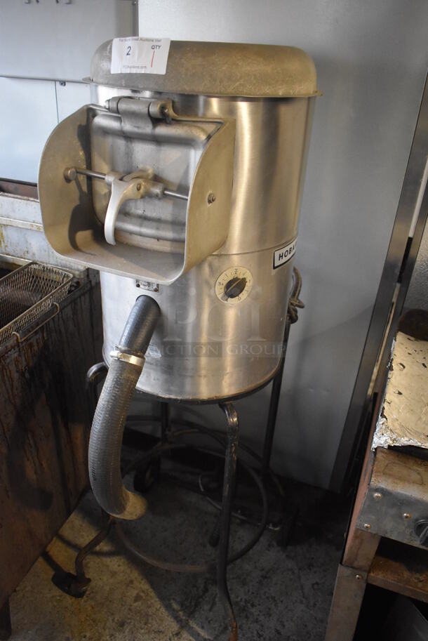 Hobart 6115 Metal Commercial Countertop Potato Peeler on Metal Stand w/ Commercial Casters. 115 Volts, 1 Phase. 16x26x58. Tested and Working! - Image 3 of 10