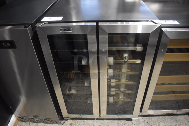 BRAND NEW! Whynter Metal French Door Style Dual Zone Wine Chiller and Beverage Cooler Merchandiser. 23.5x22x34. Tested and Working!
