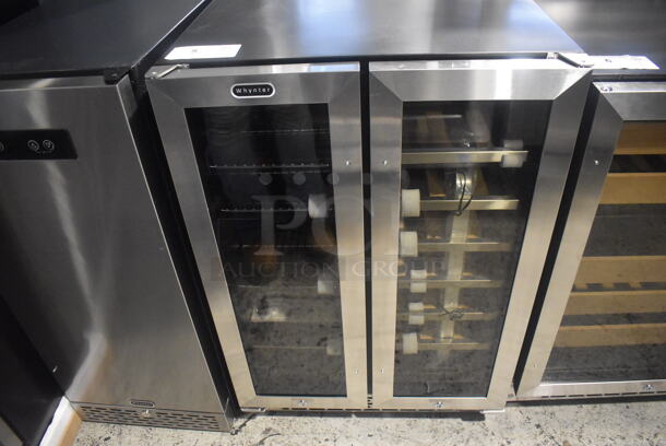 BRAND NEW! Whynter Metal French Door Style Dual Zone Wine Chiller and Beverage Cooler Merchandiser. 23.5x22x34. Tested and Working! - Image 2 of 9