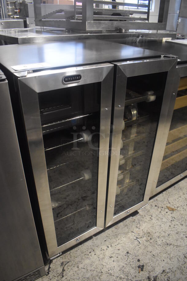 BRAND NEW! Whynter Metal French Door Style Dual Zone Wine Chiller and Beverage Cooler Merchandiser. 23.5x22x34. Tested and Working! - Image 3 of 9