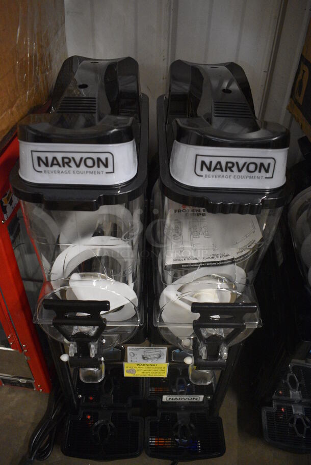 BRAND NEW IN BOX! Narvon Model OASIS 2-10 Metal Commercial Countertop 2 Hopper Slushie Machine. Each Hopper Has 2.6 Gallon Capacity. 120 Volts, 1 Phase. 17x22x34 - Image 5 of 10