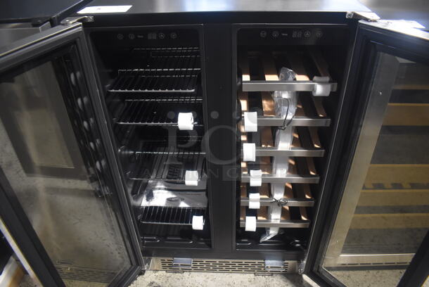 BRAND NEW! Whynter Metal French Door Style Dual Zone Wine Chiller and Beverage Cooler Merchandiser. 23.5x22x34. Tested and Working! - Image 5 of 9